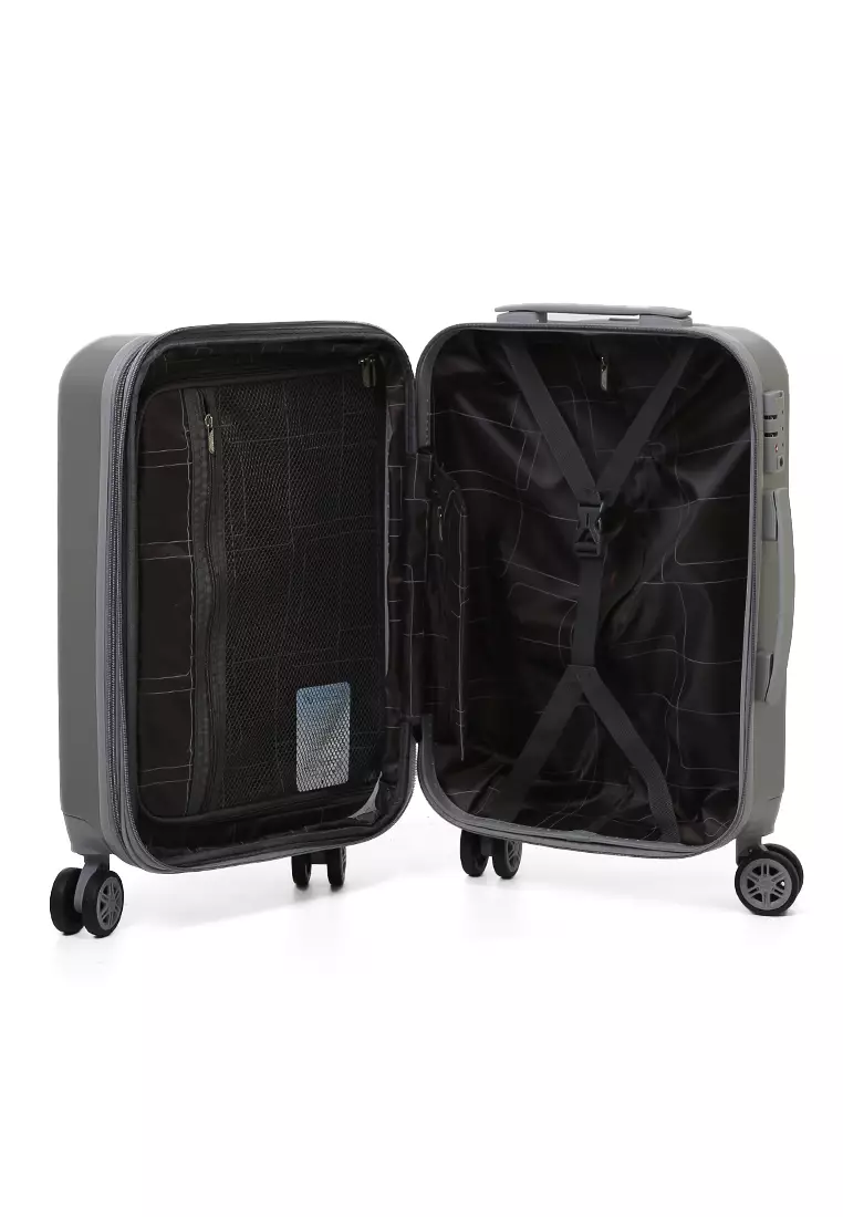 Carlton Koper Hardcase TSA Lock Unisex Size 20 Inch Suitcase Large Compartment Expander Zipper Material Polycarbonate ORIGINAL - Gray