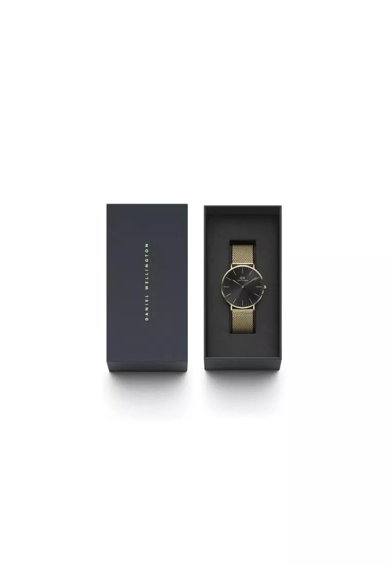 Classic 40mm Evegold Gold Onyx Dial Watch for men - Stainless Steel watch strap - DW official - Men's watch - Male watch - Black dial - Authentic - jam tangan lelaki