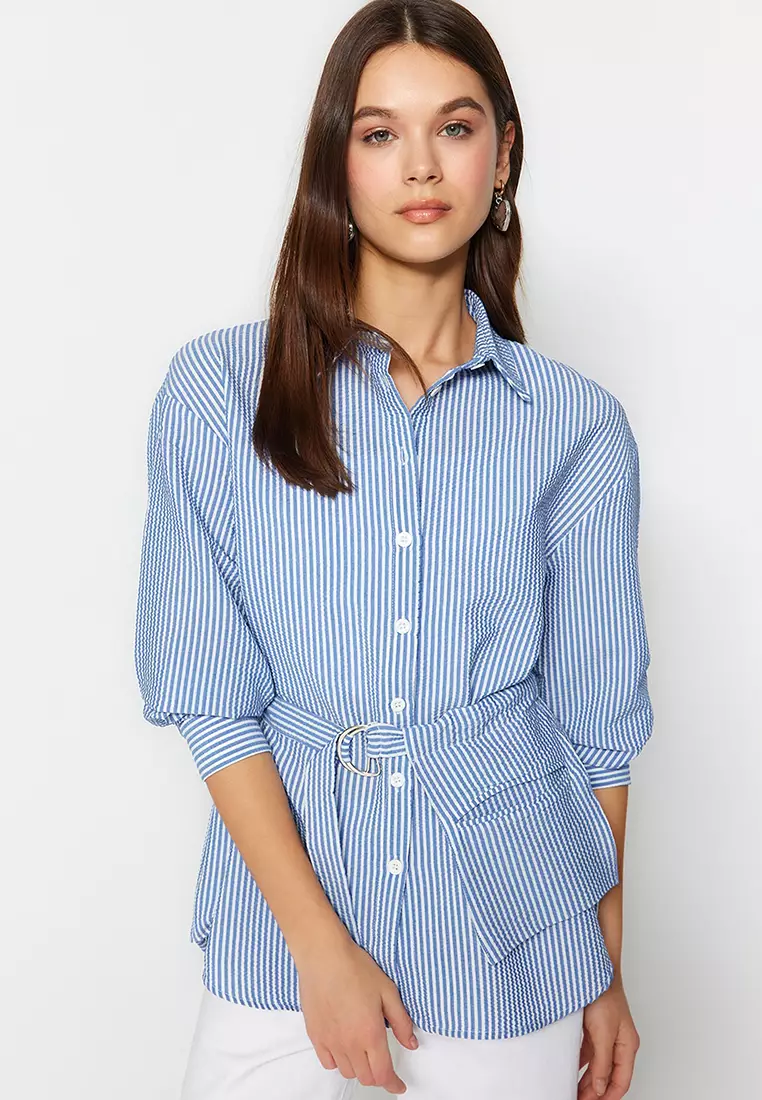 Buy Trendyol Contrast Striped Shirt 2024 Online