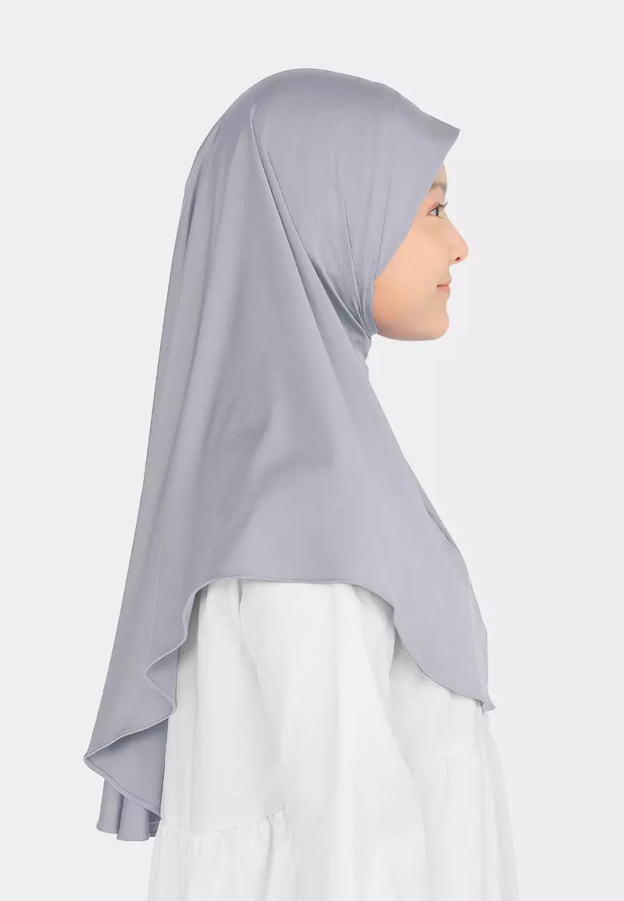 Cotton Bee - Atiyah Bergo Anak | Hijab Instan Anak - Purple Heater - XL