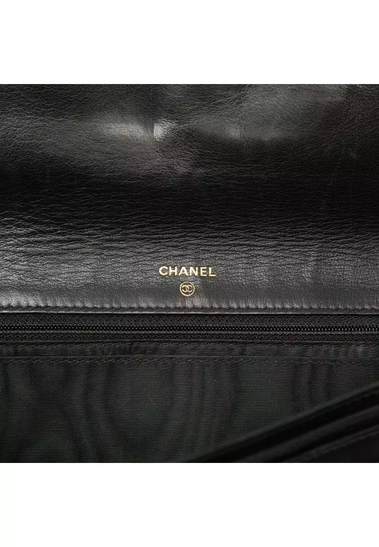 Pre-Loved Chanel Cc Caviar Wallet On Chain