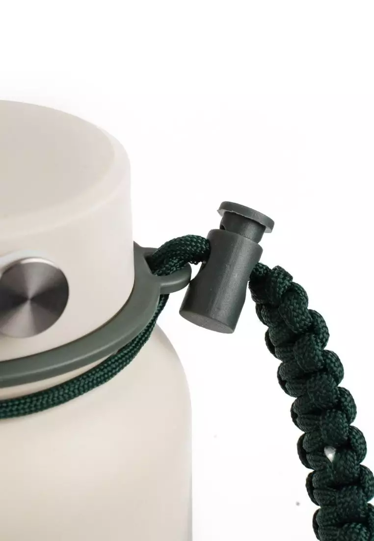 Crossing Paracord Bottle Carrier Strap with Carabiner - Dark Green