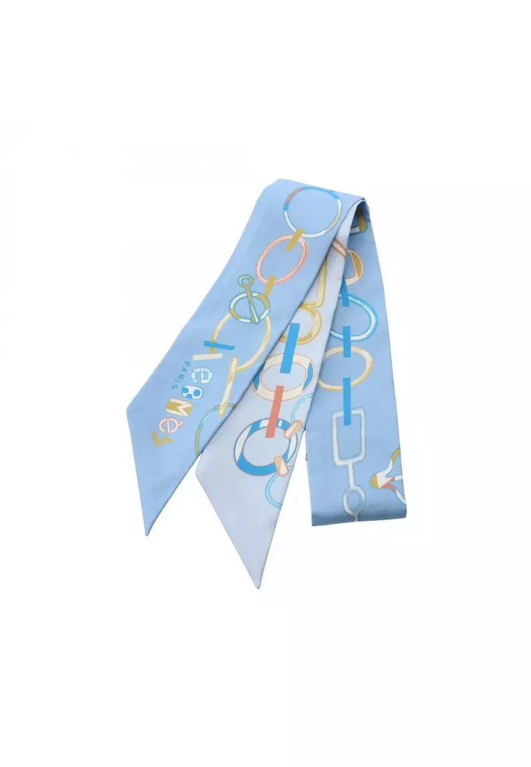 Buy HERMÈS Pre-Loved Hermès twilly DO RE BOUCLES ribbon scarf silk