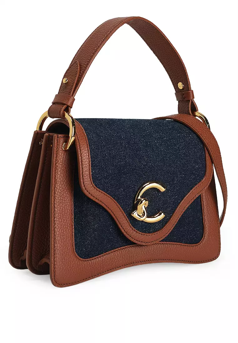 C-Me Denim Top-Handle Bag