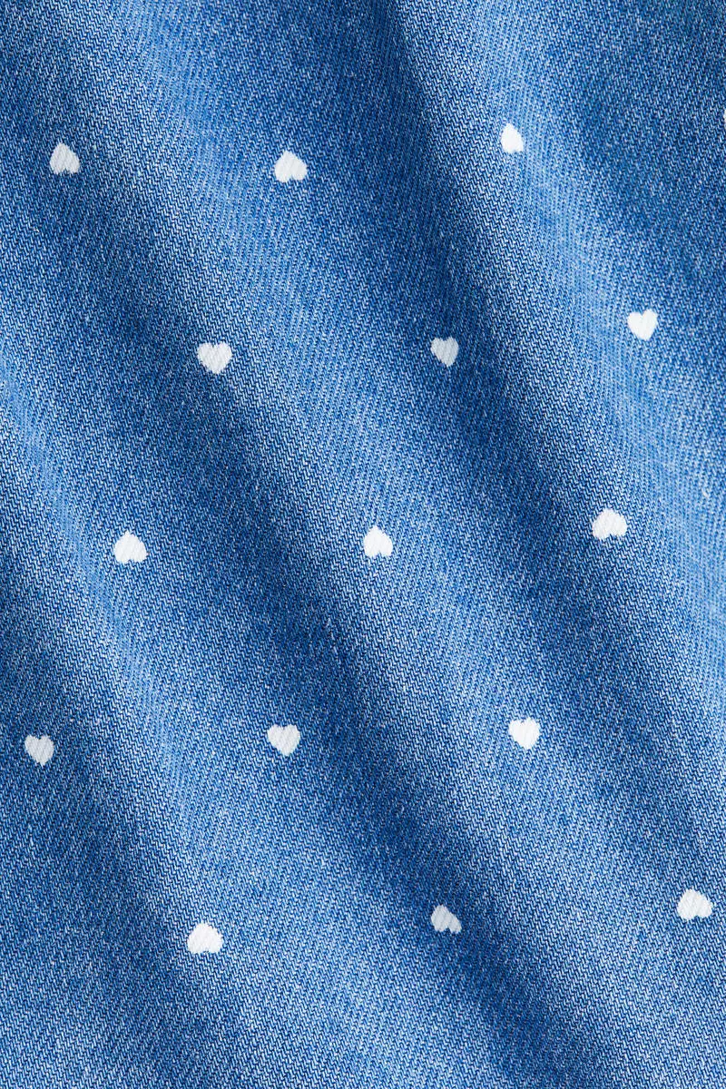 Printed denim dress