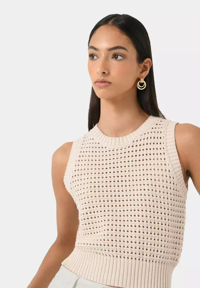 FORCAST Quinta Open Knit Top