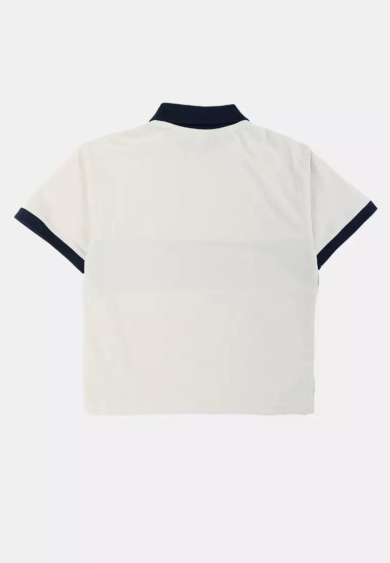 Short Sleeves Logo Color Block Polo Shirt