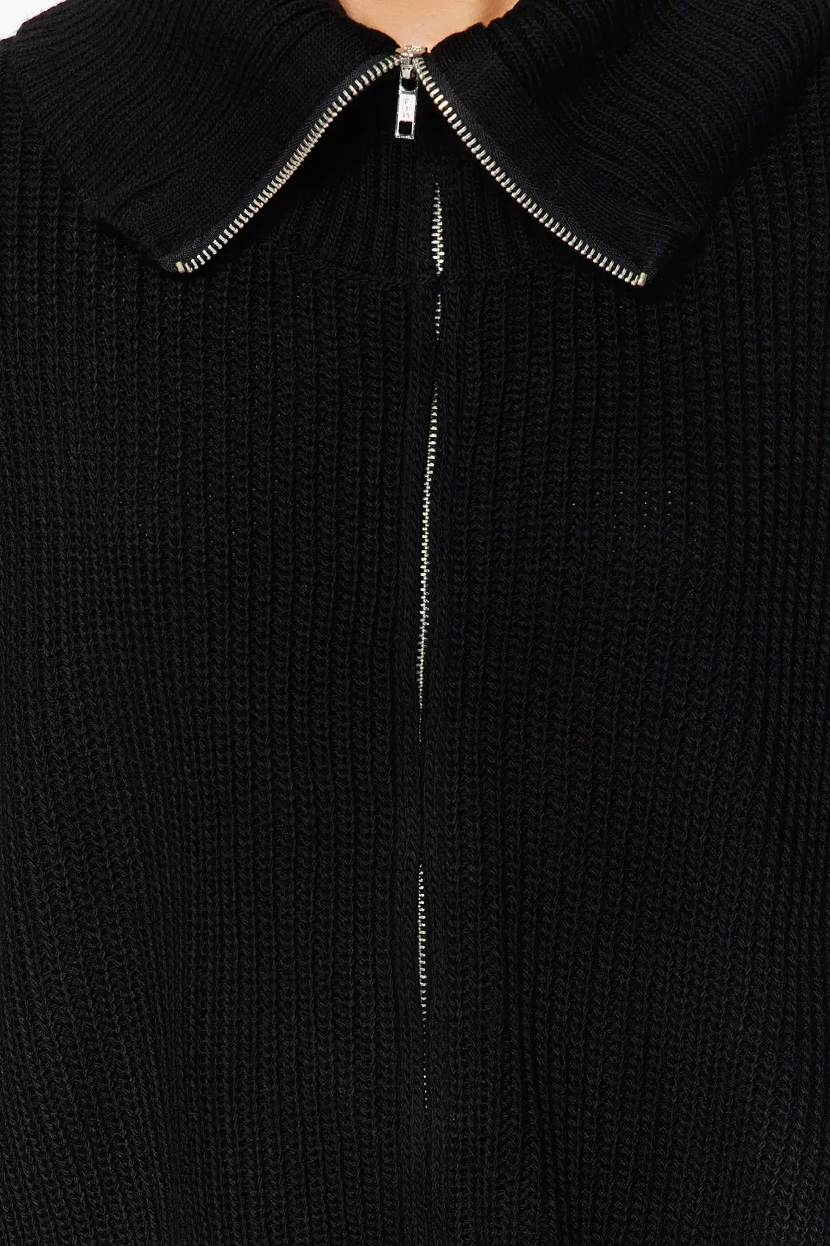 Zip Neck Knit Sweater
