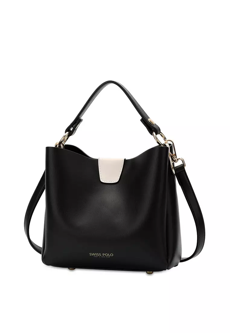 2-In-1 Top Handle Bag Sling Bag & Sling Bag - Black
