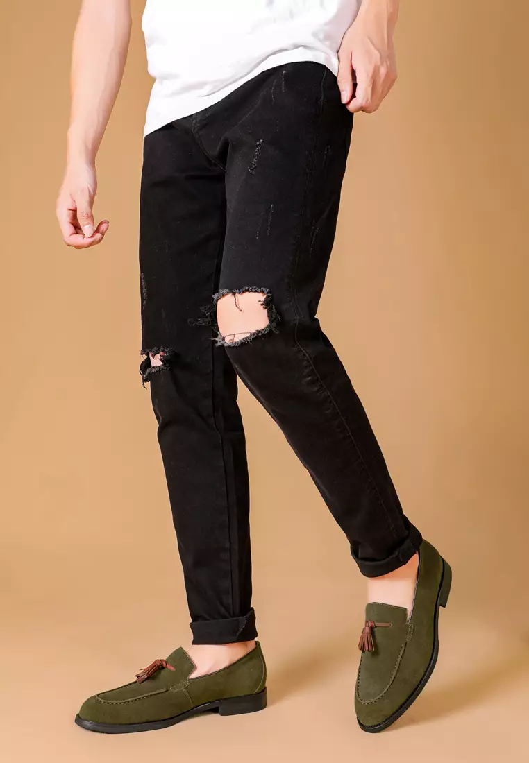 Suede Leather Tassel loafers MK5060-1