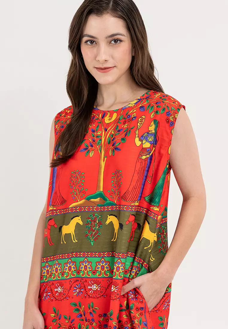 Erin Egyptian Print Dress