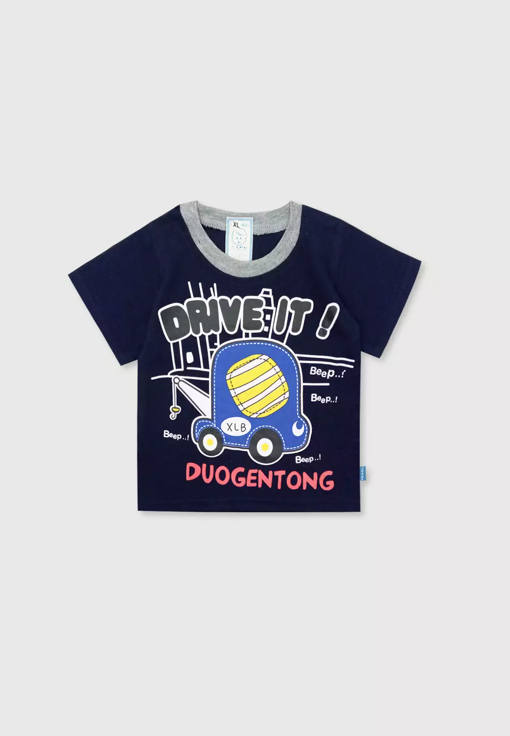 Wakakids Setelan Bayi Laki Laki Usia 6 Bulan Hingga 12 Bulan Baju Oblong Lengan Pendek Celana Jeans Motif Drive It All 3287 Navy