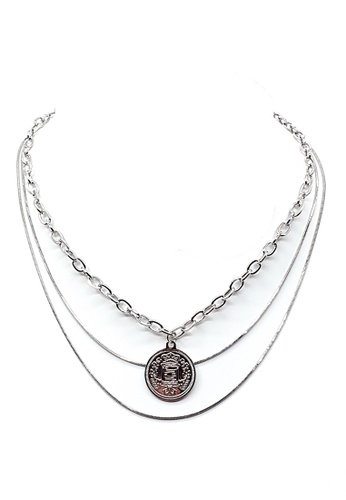 BELLE LIZ silver Serena Three Layers Coin Necklace D8CA7ACFAECD7AGS_1