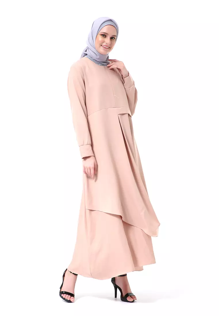 Khalista Gamis Dress Muslimah Lengan Panjang Regular Fit Premium High Quality - Dusty