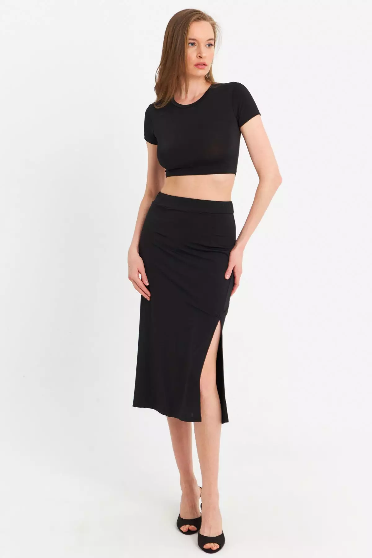 Crop Top and Skirt Set
