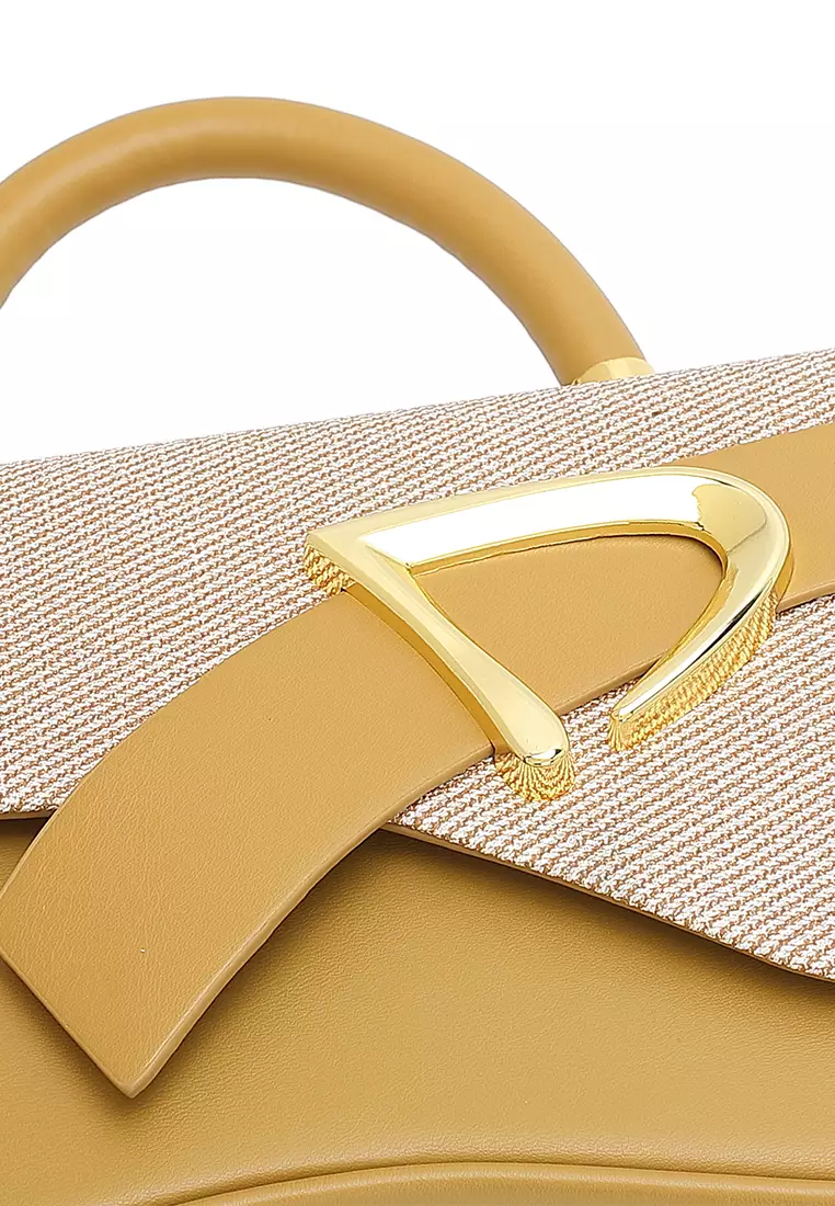 Women's Top Handle Bag / Sling Bag / Crossbody Bag - Yellow