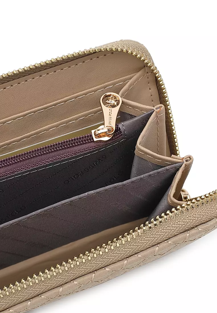 Quilted Long Purse / Wallet - Beige