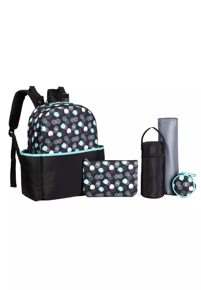 Colorland Magic 5 Piece Set Family Diaper Backpack Black Fantasy Fireworks BP240 C