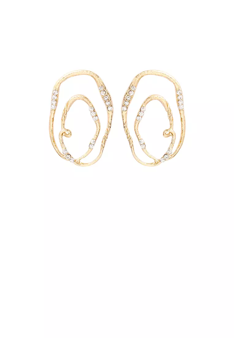 Gold line outlet stud earrings