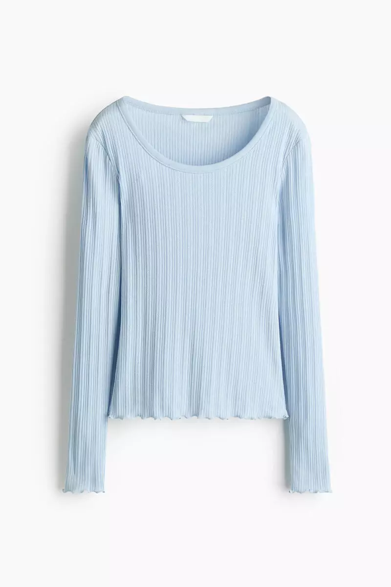 Pointelle jersey top