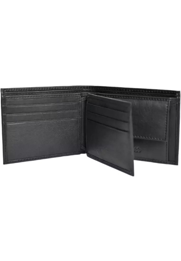 Wallet Men Black with coin pouch - Bifold Lucky Wallet- Full Grain Leather Wallet with NO HOLE- Black Wallet - Oxhide 3851CP
