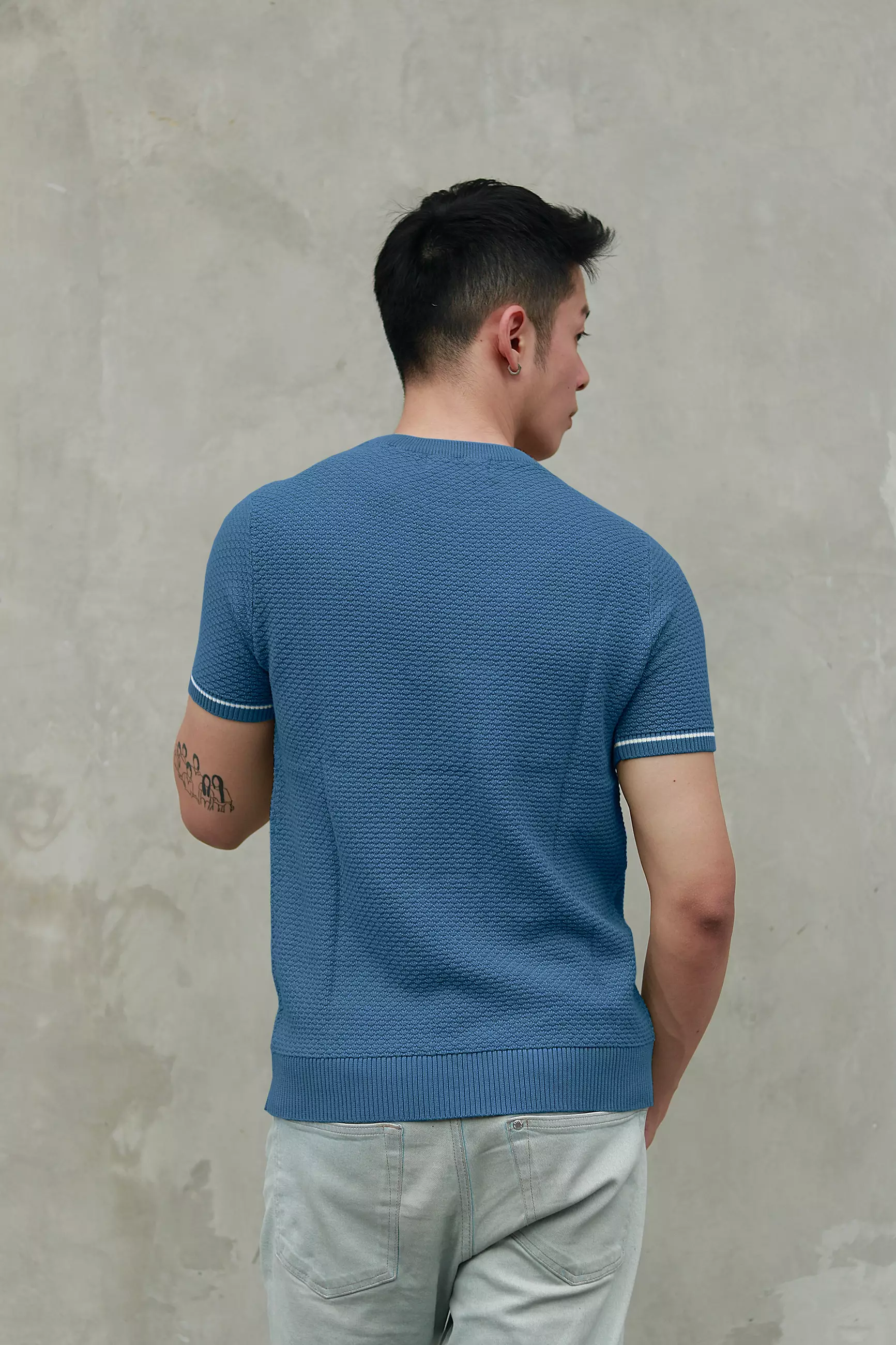 Kale Smith BLUE / Atasan Kaos Pria / Baju Kaos Pria / Kaos Basic Pria / Kaos Rajut