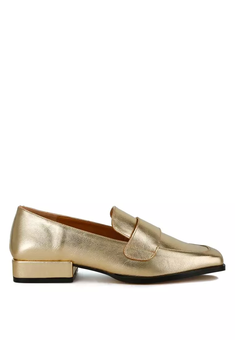 Discount on Rag & CO.  shoes - SKU: Metallic Penny Loafers in Gold