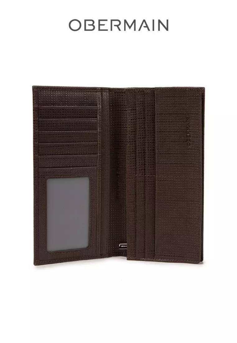 RFID Long Wallet Genuine Leather Brown