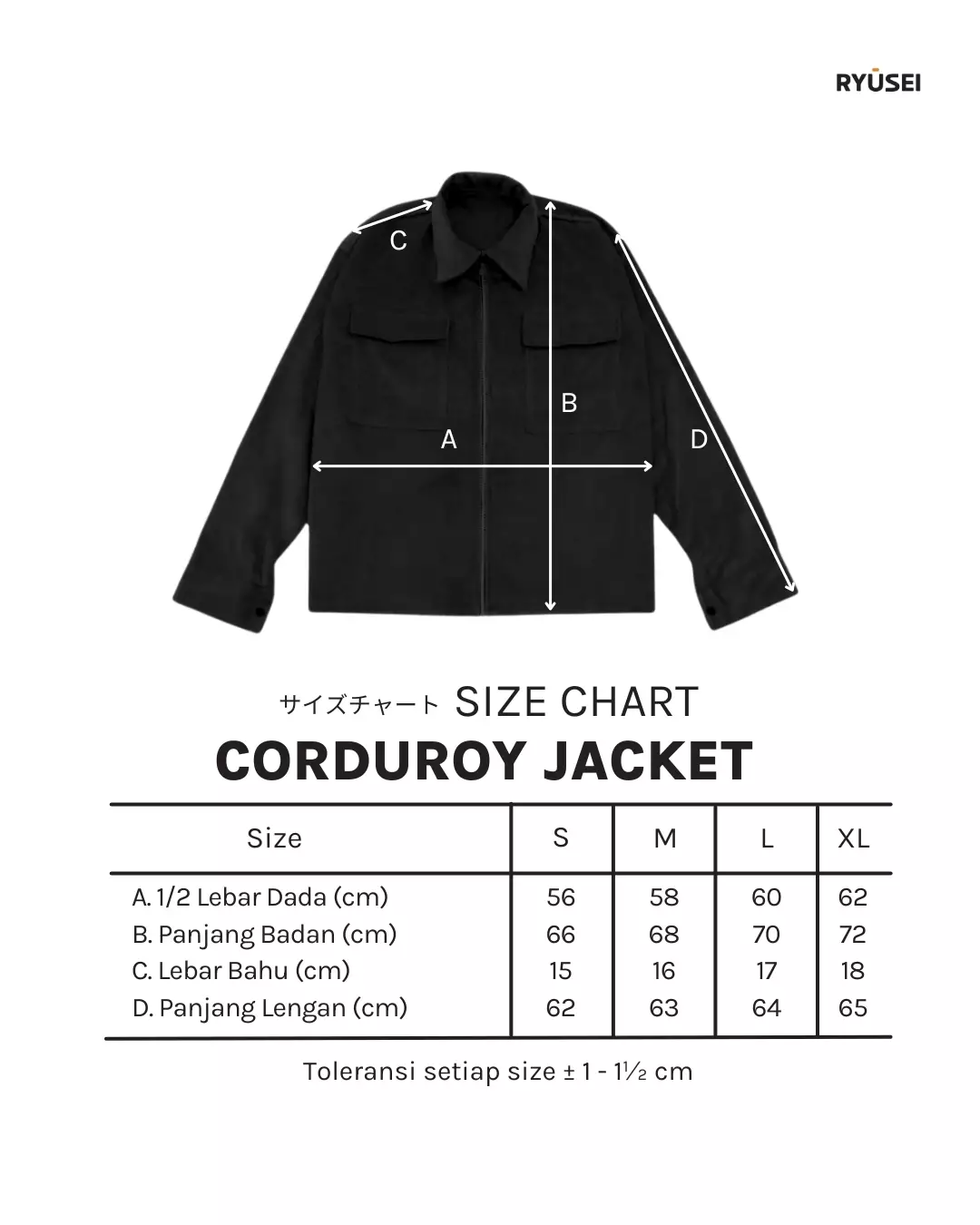 Ryusei Jaket Pria Boxy Fit Corduroy Light Grey