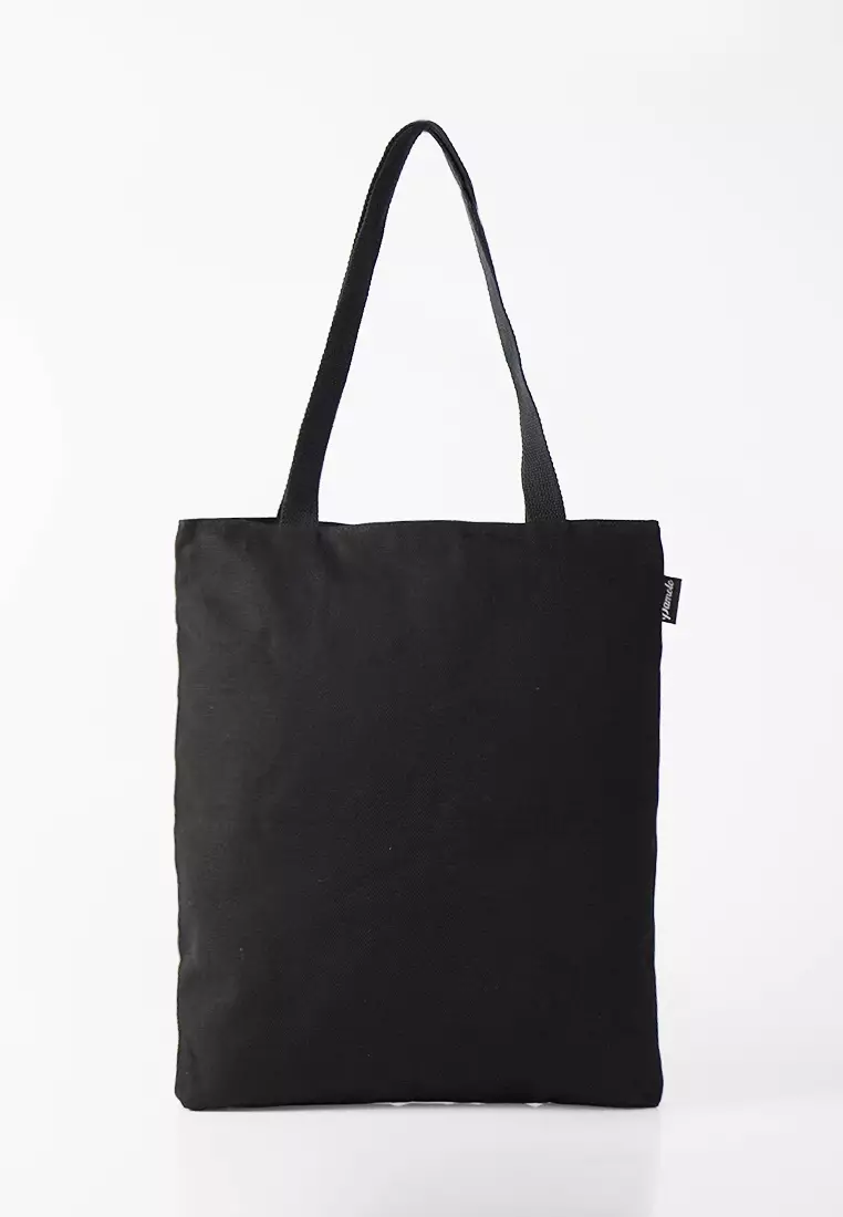 Tote Bag Tas Wanita Bahan Kanvas Penutup Resleting Anna Polkadot