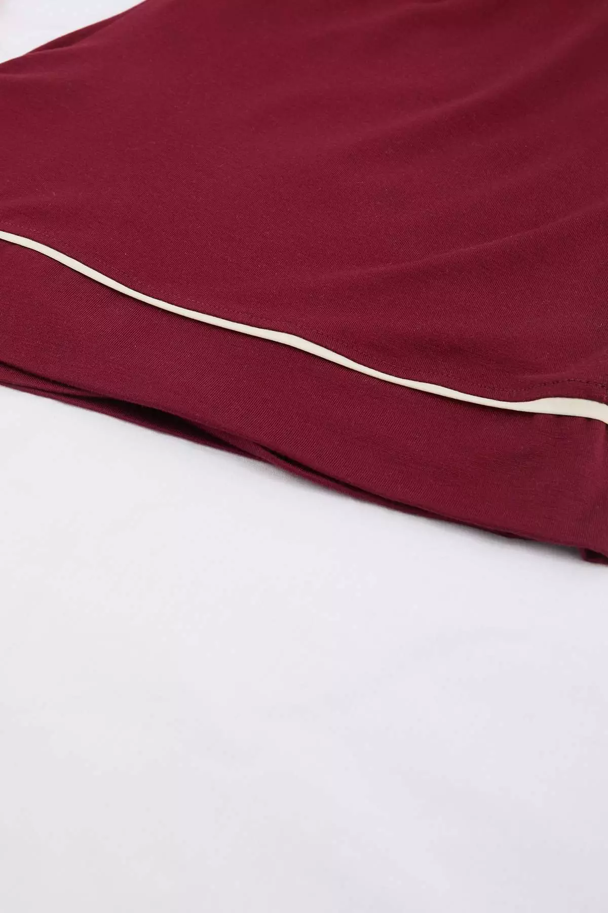 Burgundy-Pink Piped Viscose Soft-Keyed 2-Pack Plus Size Pajama Bottoms Tbbss26Ia00006