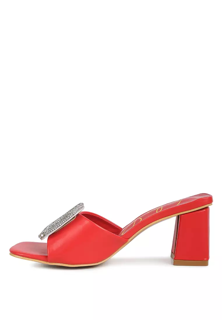 Red outlet bling sandals