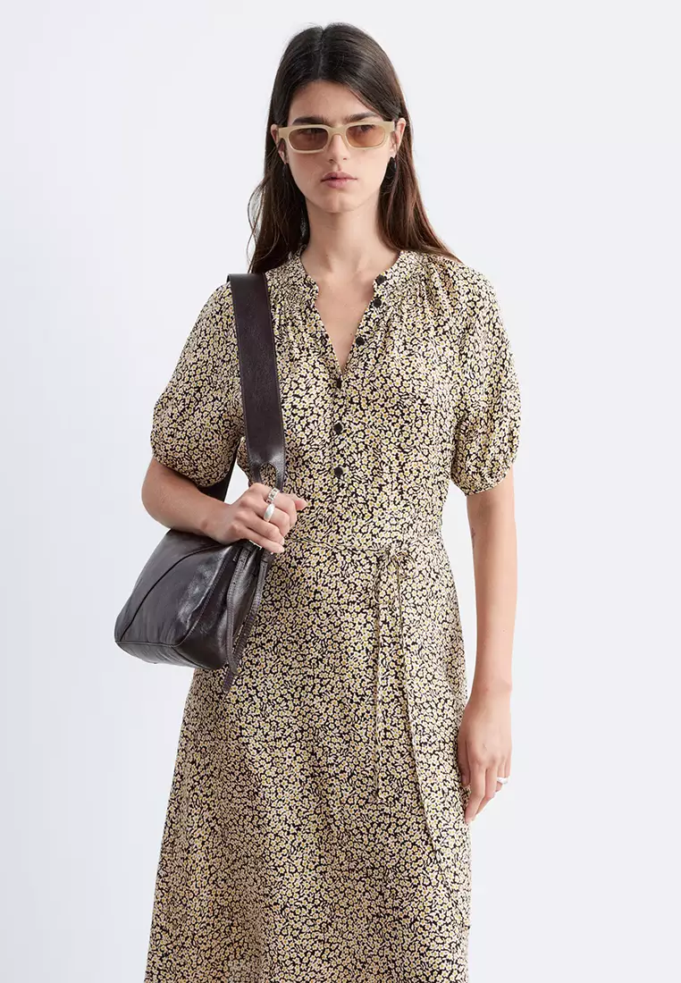 Tie-Waist Midi Dress