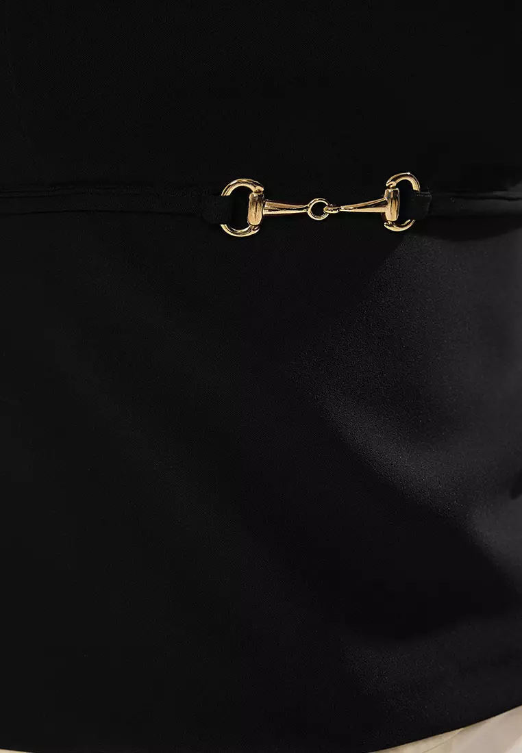 Black Woven Blouse TWOSS25BZ00421