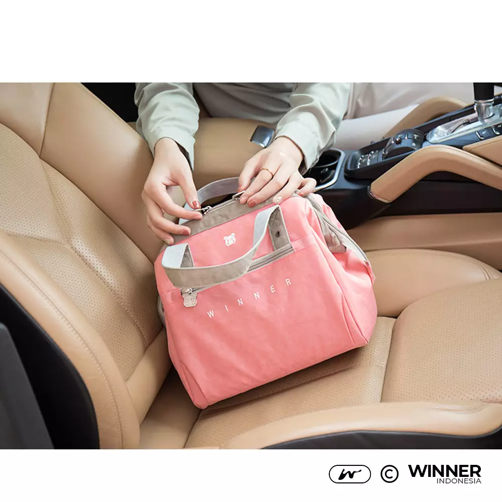 Tas Bekal Makan Tahan Panas Dingin Anti Air Makanan Bento Elegan Thermal Lunch Bag (T14-008) - Abu L