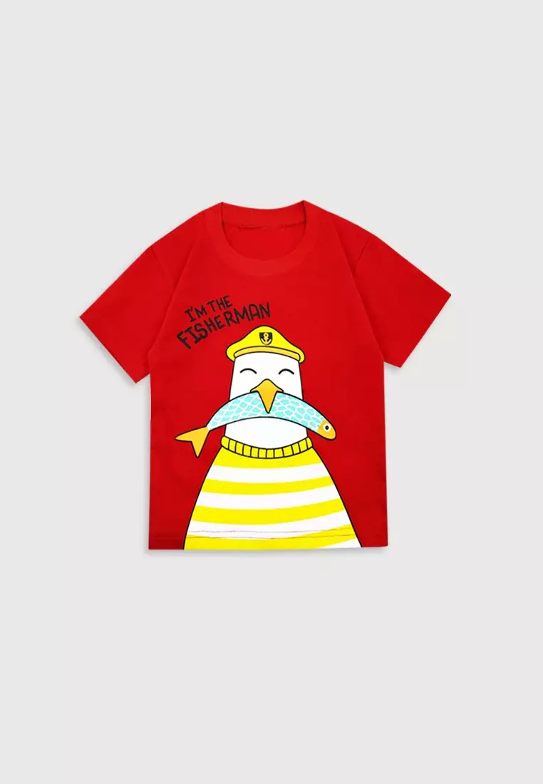 Wakakids Baju Bayi Anak Laki Laki Setelan Celana Jogger Fisherman 3209 Merah