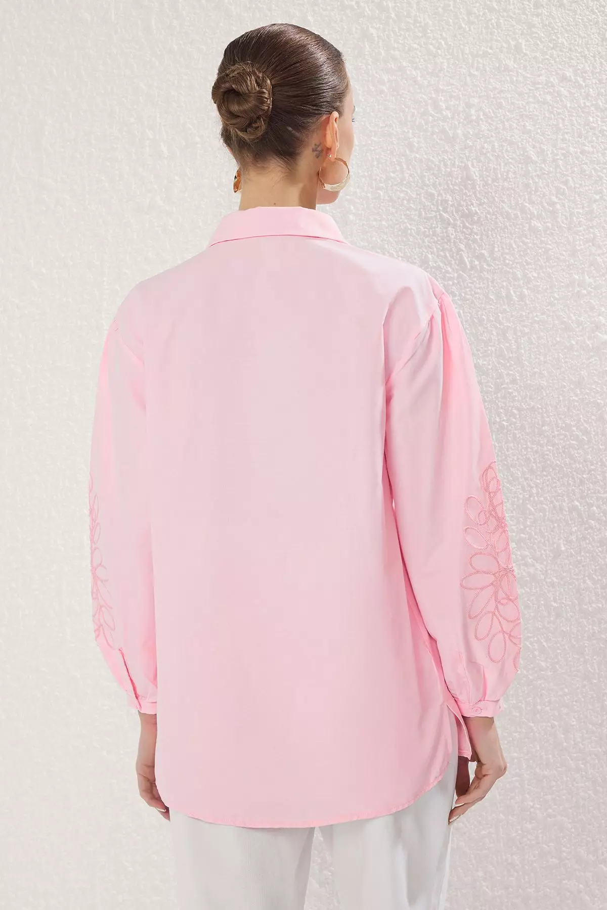 Buy Trendyol Pink Oversize Cotton Sleeves with Embroidery