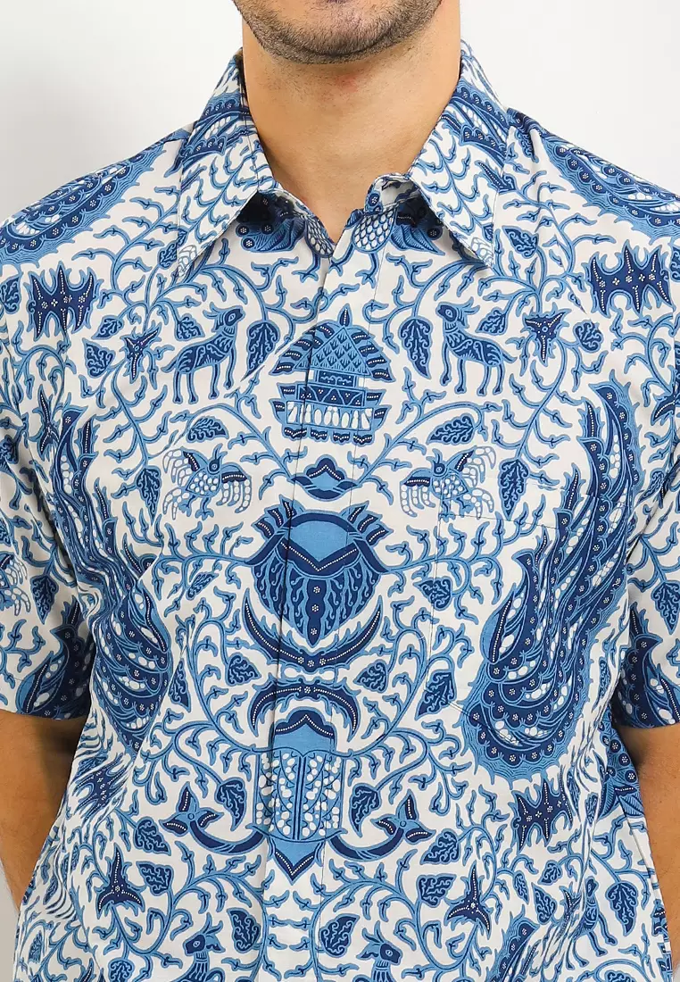 Kemeja Batik Printing Lengan Pendek Motif Waskita Pratama