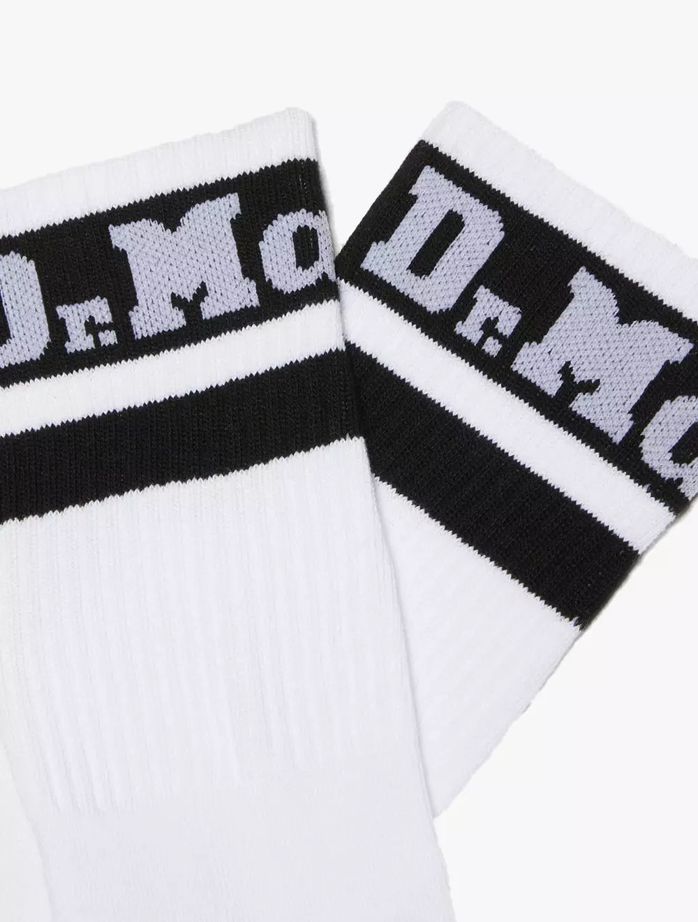 Athletic Logo Sock - White Organic Cotton Blend & Black Cotton Blend