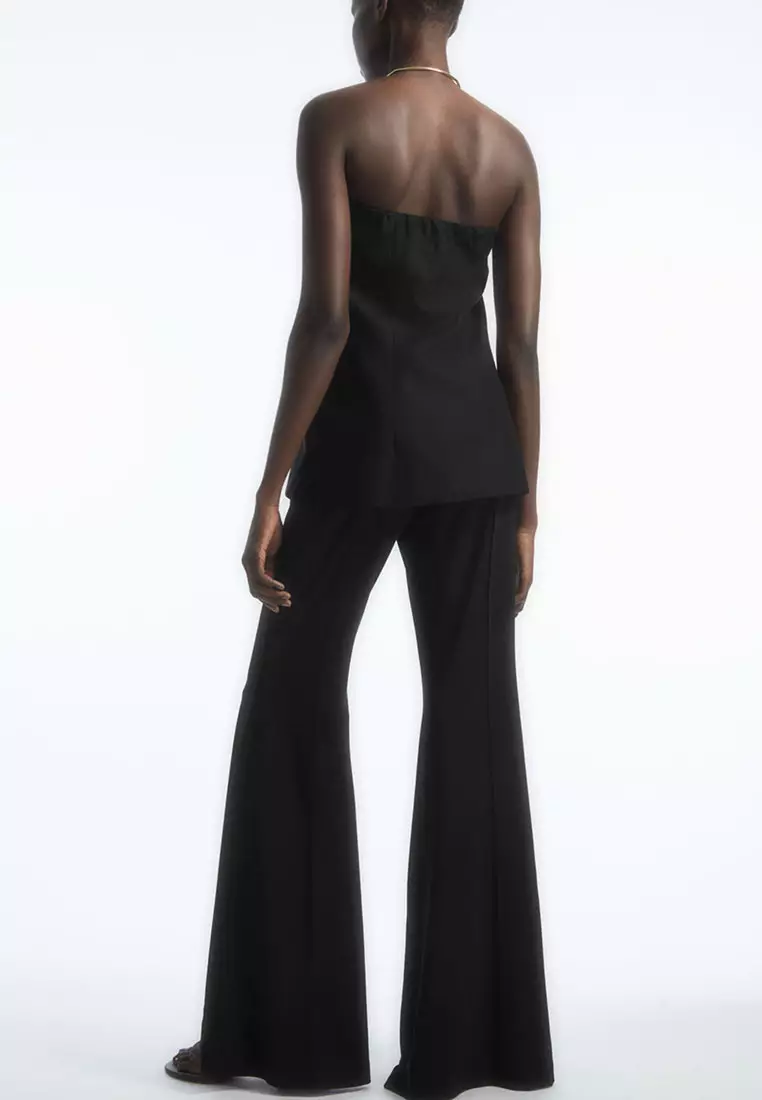 Flared black trousers clearance