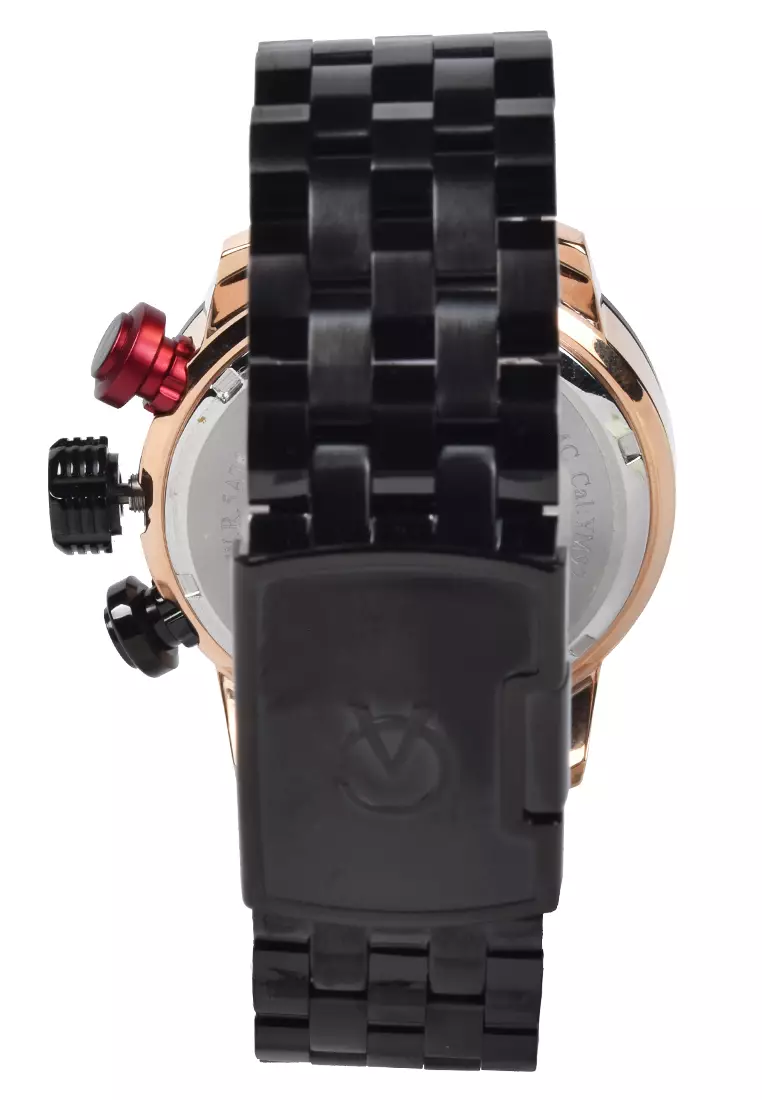 Alexandre Christie - Chronograph Watch - Rosegold - Black Stainless Steel Bracelet - 6163MCBBRBARE