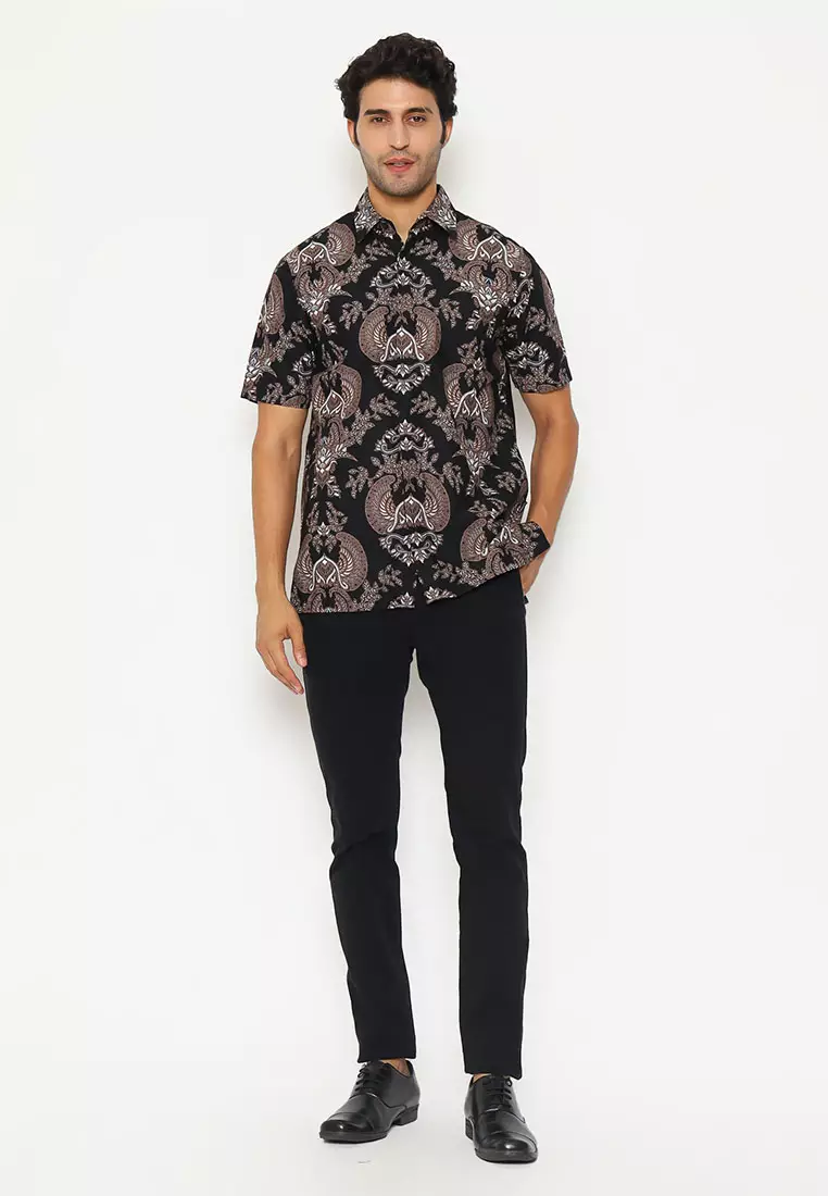 Hadinata Batik Pria Kemeja Pendek Hakim Hanum