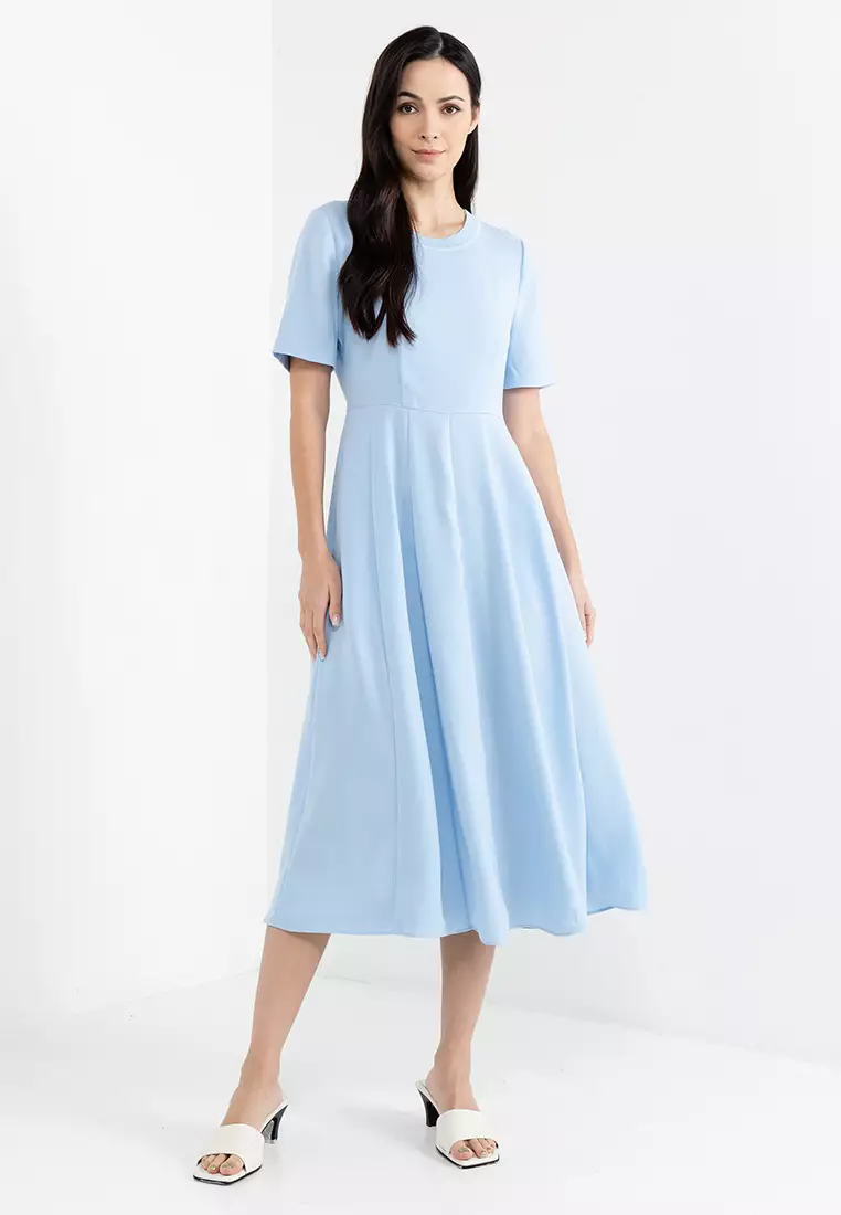 Calvin klein short hotsell sleeve a line dress
