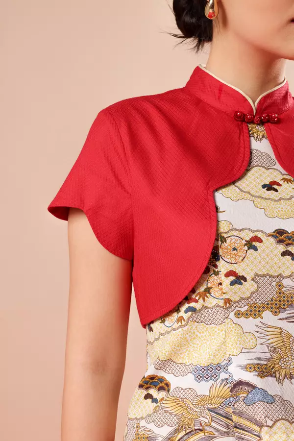 MINIMAL x Melvee - Dawei - Printed Bolero Top - Red