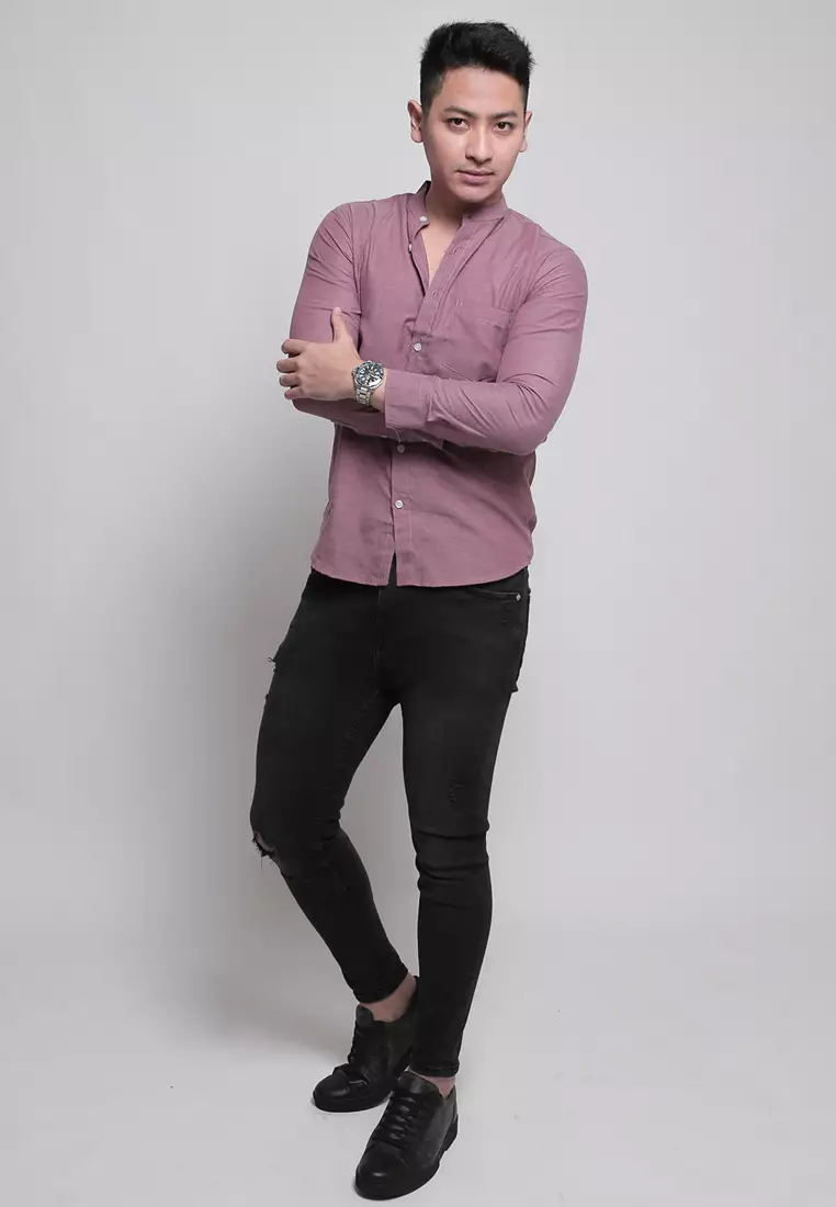 Maroon Oxford Shanghai Shirt