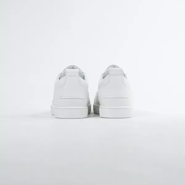 Sepatu CL CHRISTIAN LOUBOUTIN LOUIS JUNIOR SPIKE GOLD ALL WHITE LEATHER SNEAKER 100% ORIGINAL