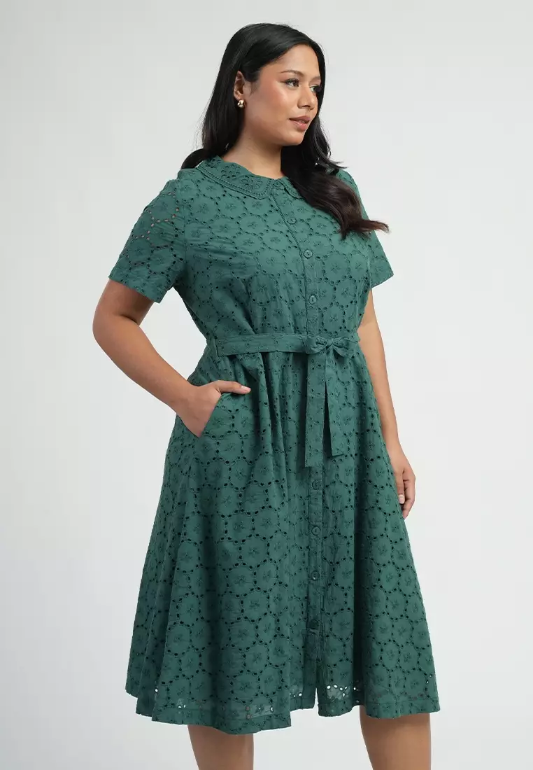 Milly by Paperdolls Cleo Eyelet Shirt Dress