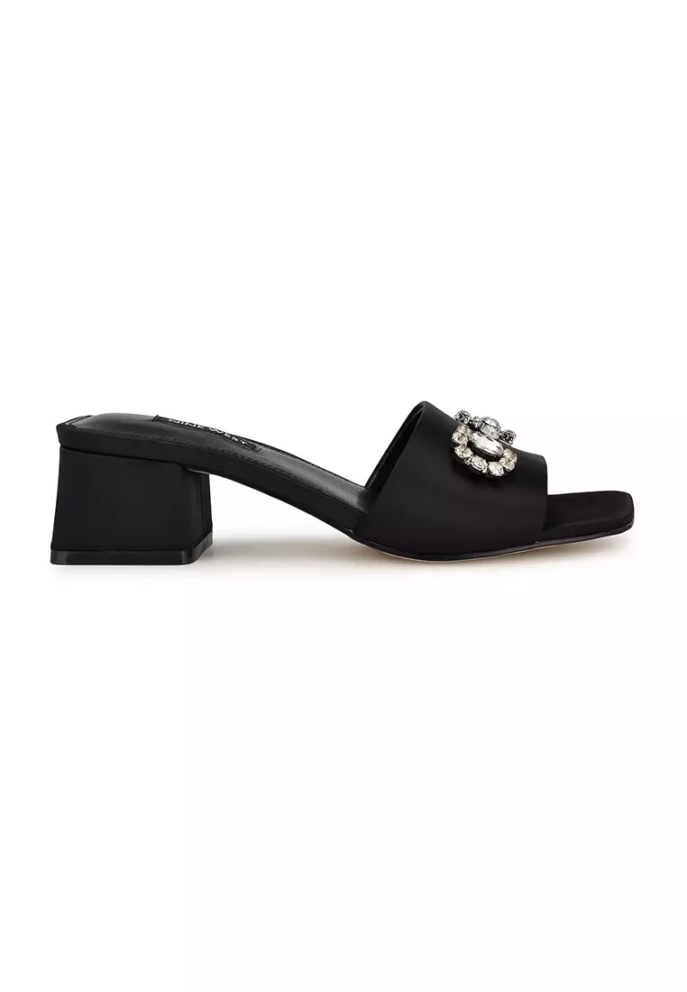 Discount on Nine West  shoes - SKU: Bamsy2 Block Heel Slide Sandals Black