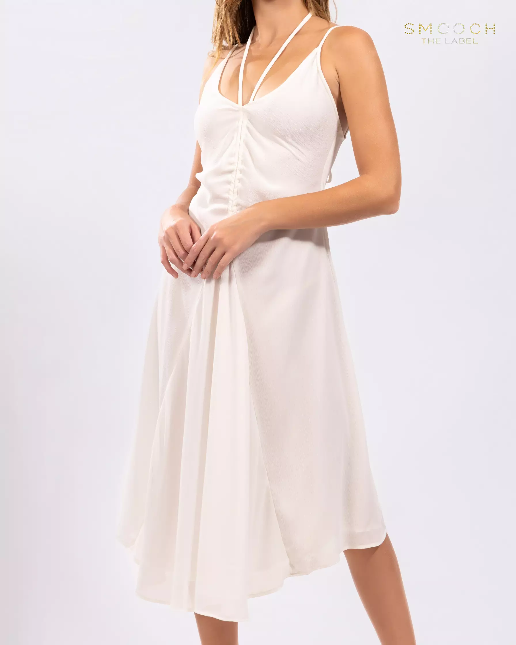 Alba White Midi Dress