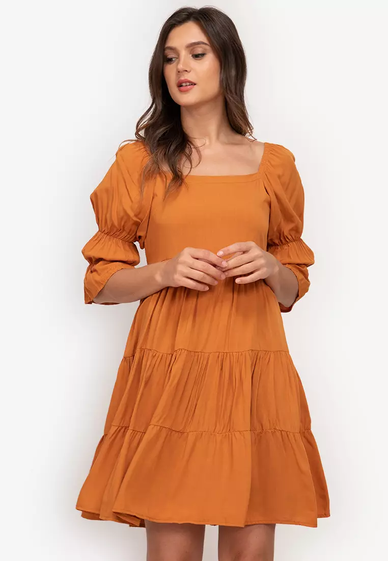 Gab Puff Sleeves Dress